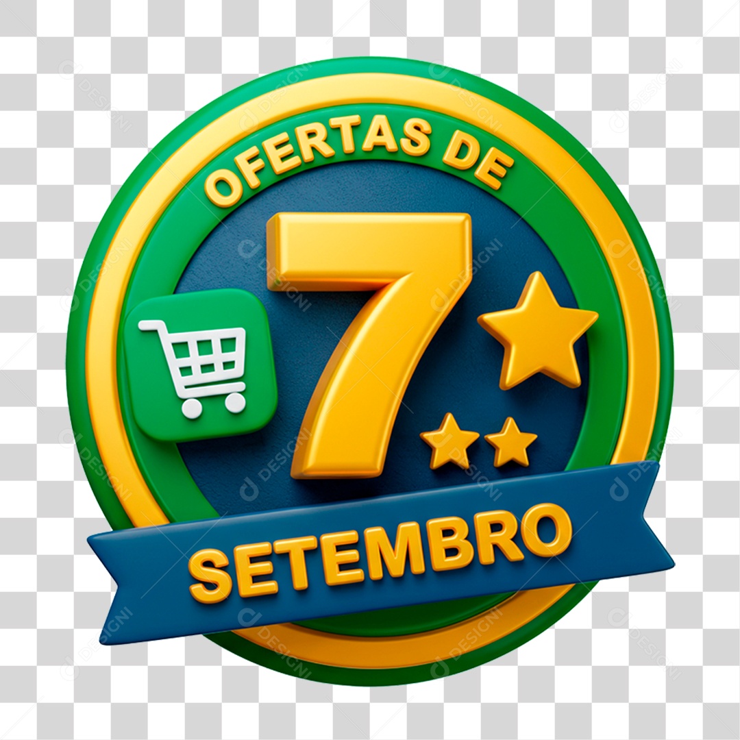 Selo 3D Ofertas de 7 Setembro PNG Transparente