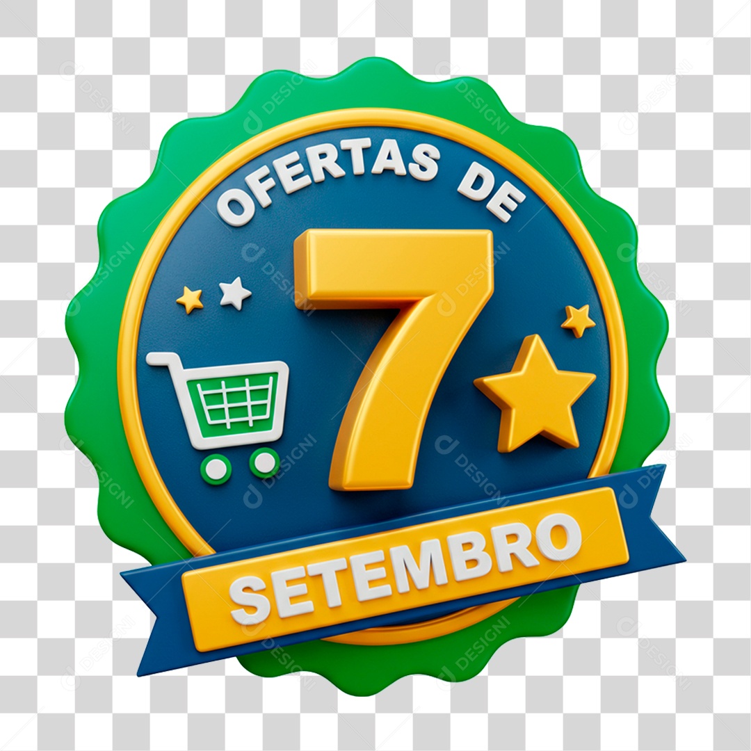 Selo 3D Ofertas de 7 Setembro PNG Transparente