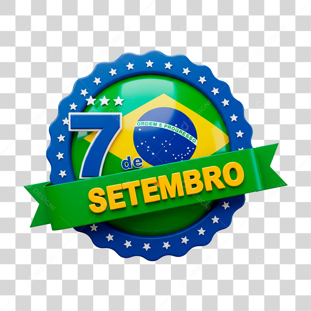 Selo 3D 7 de Setembro PNG Transparente