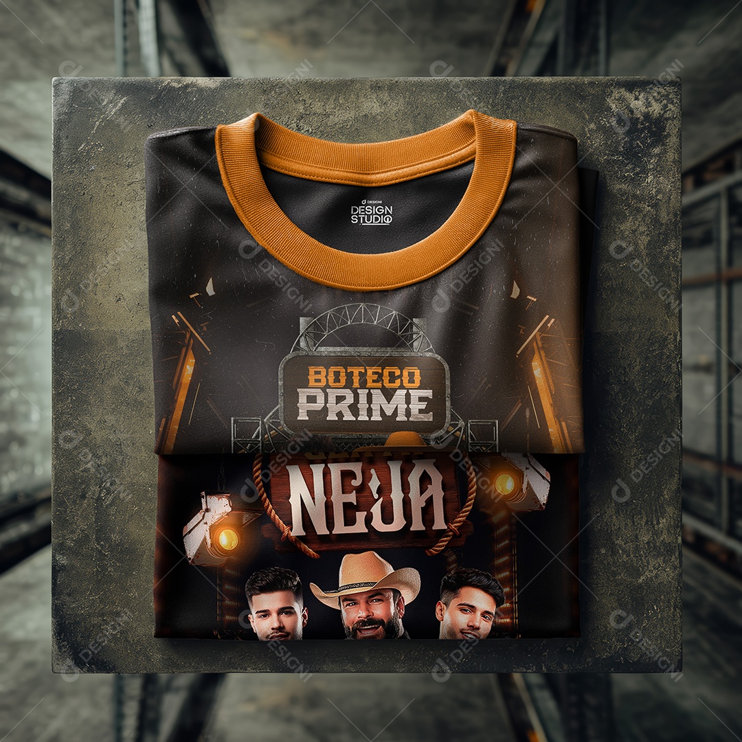 Mockup Frente e Verso de Camiseta Oversized PSD Editável