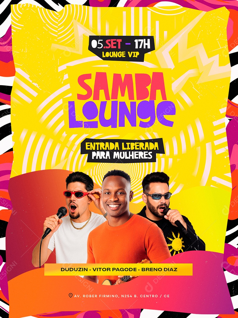 Flyer Samba Lounge Social Media PSD Editável