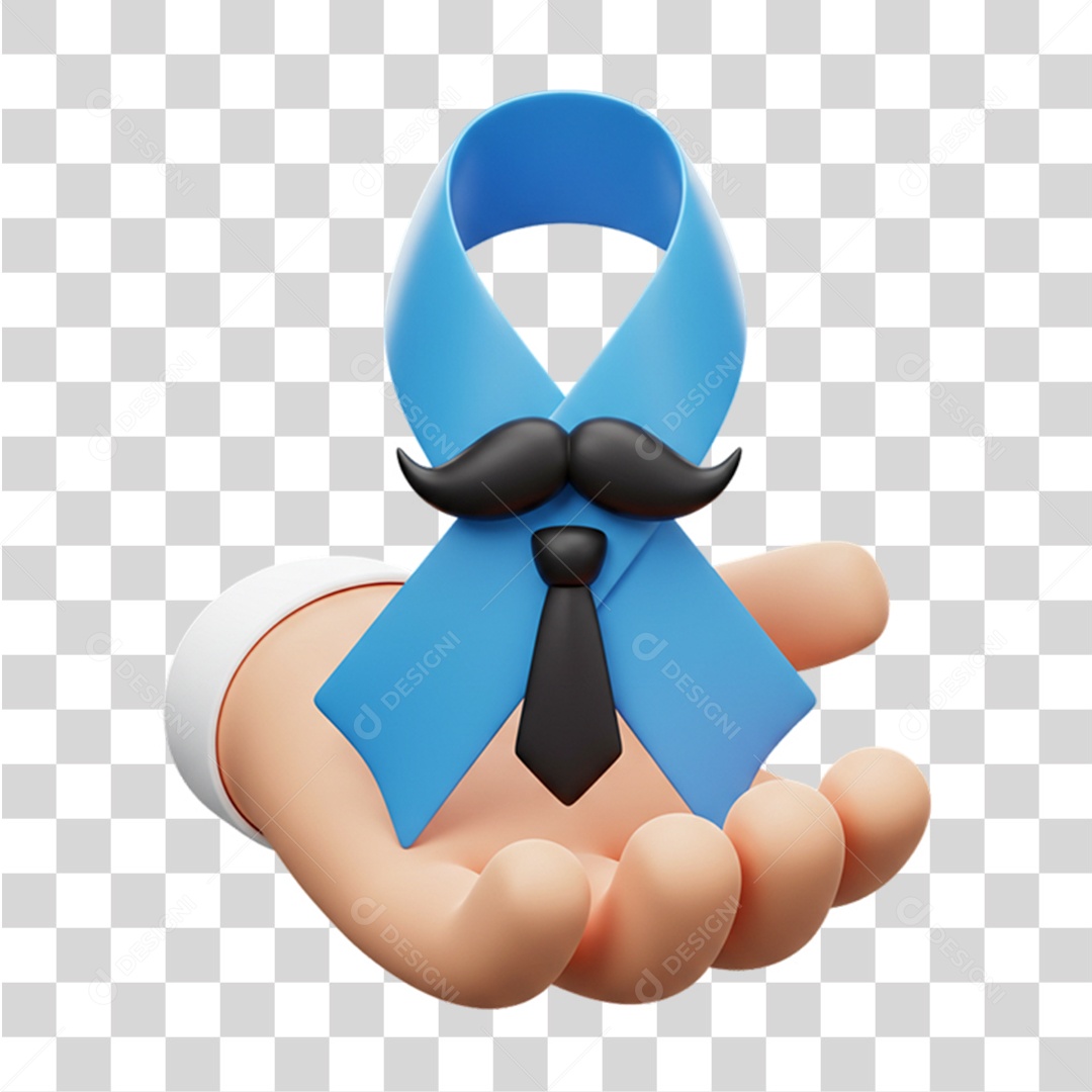 Laço Azul Conscientização Novembro Azul PNG Transparente