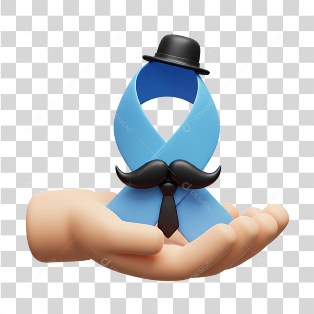 Laço Azul Conscientização Novembro Azul PNG Transparente