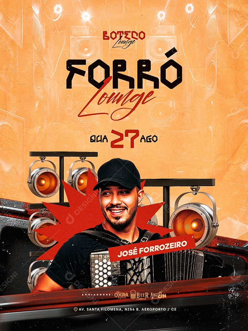 Flyer Forró Lounge Social Media PSD Editável