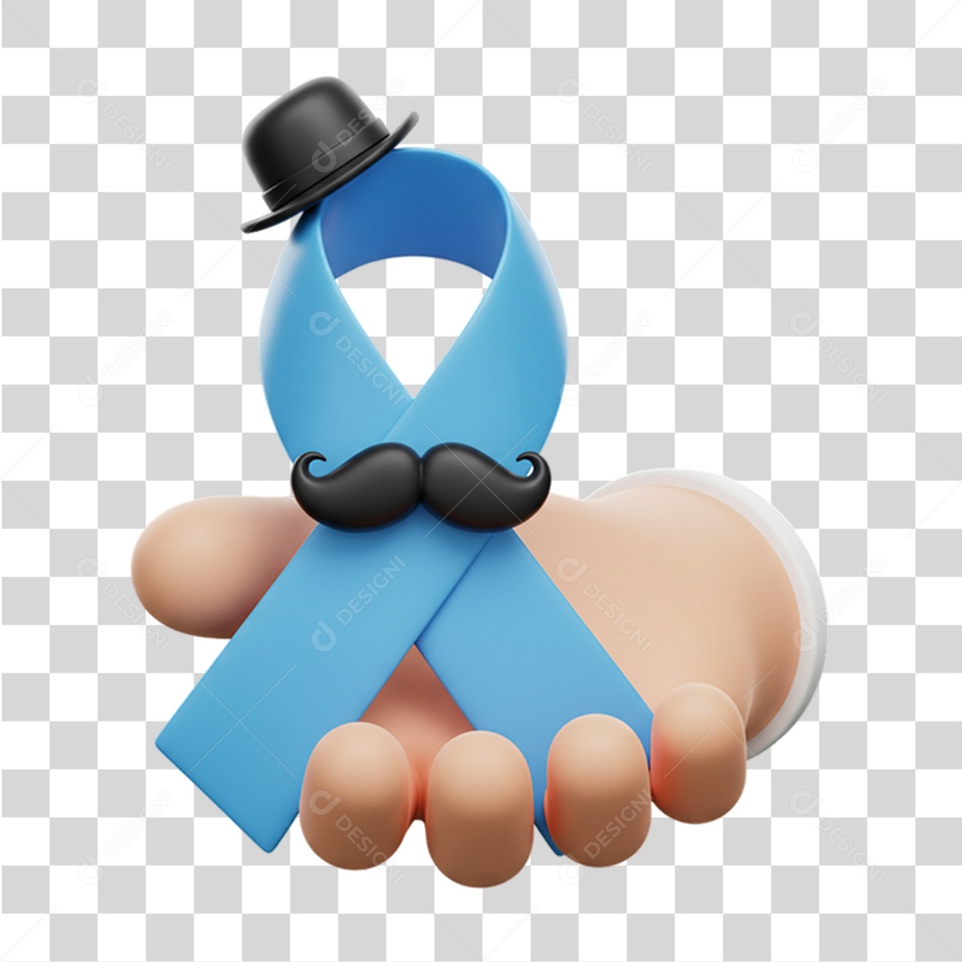 Laço Azul Conscientização Novembro Azul PNG Transparente