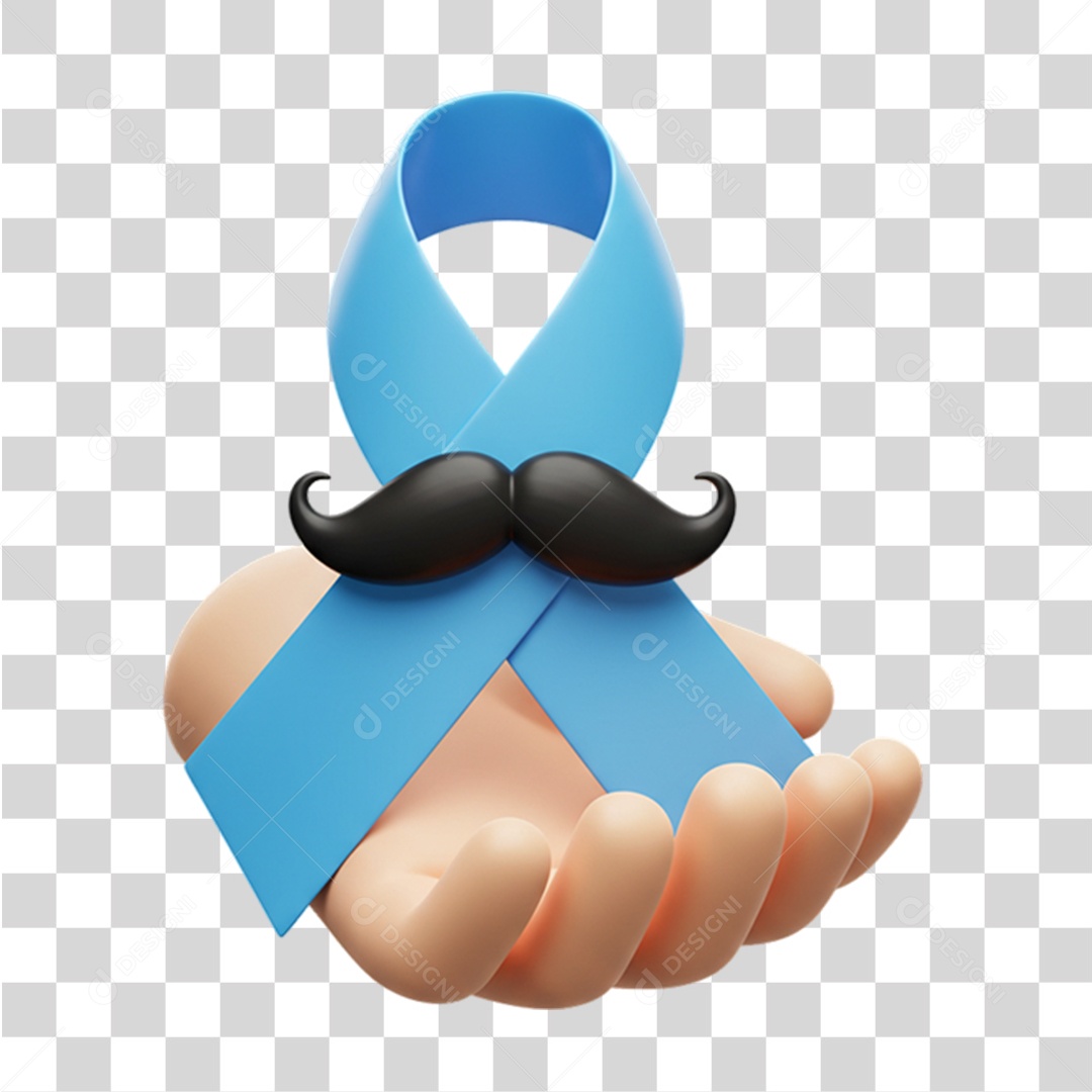 Laço Azul Conscientização Novembro Azul PNG Transparente