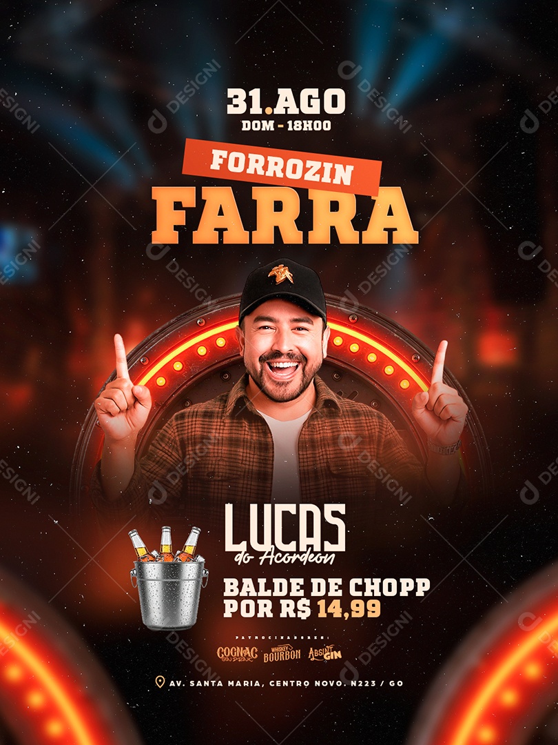 Flyer Forrozin Farra Social Media PSD Editável