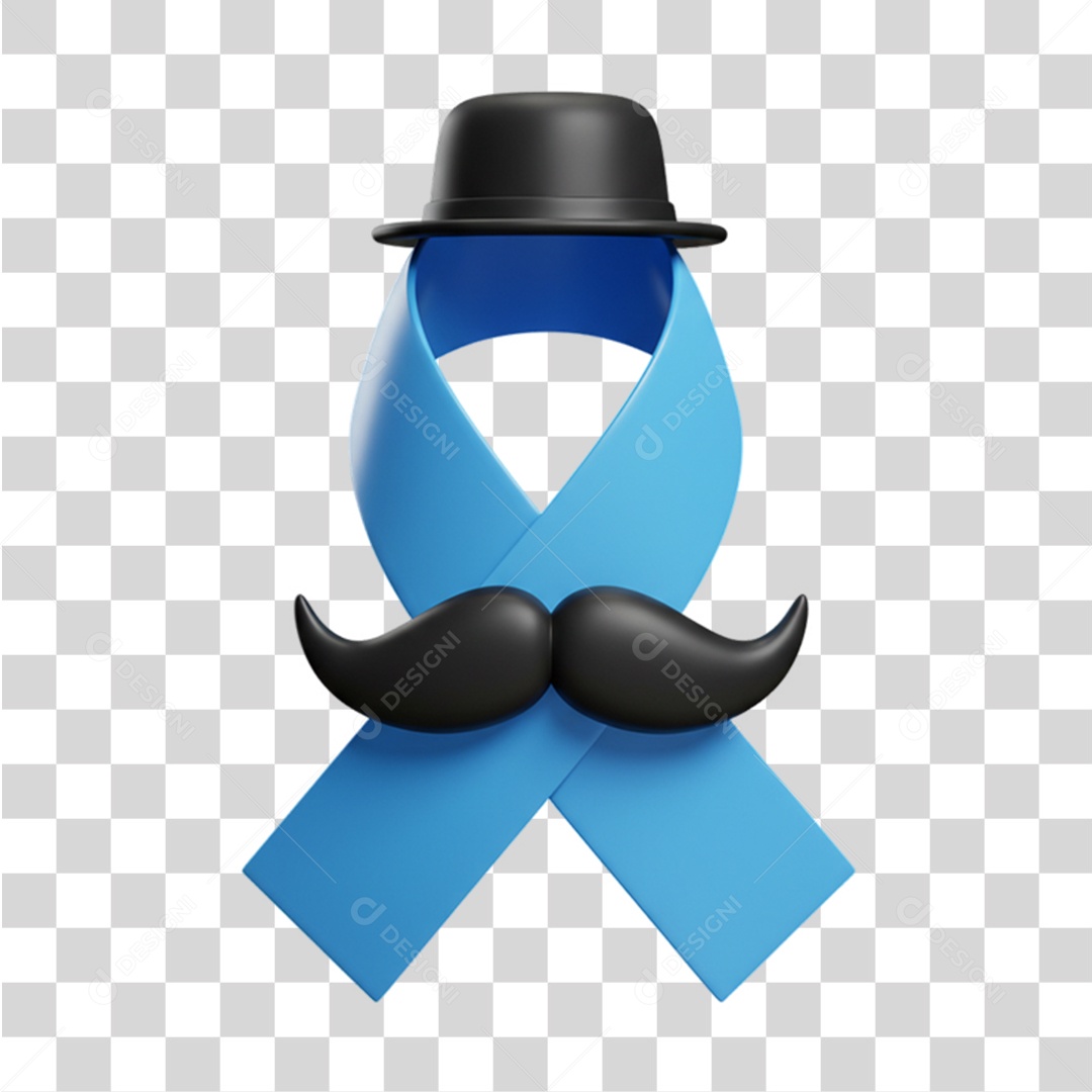 Laço Azul Conscientização Novembro Azul PNG Transparente