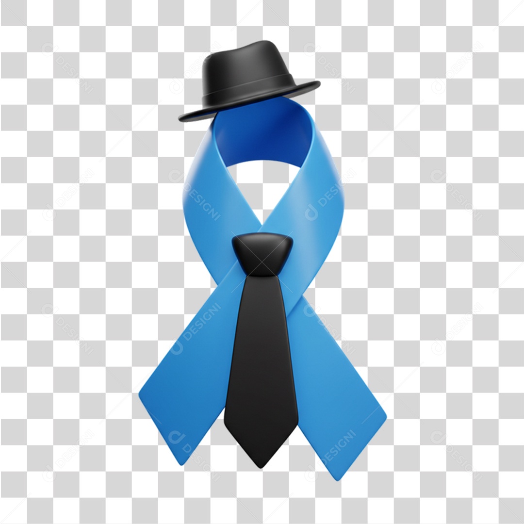 Laço Azul Conscientização Novembro Azul PNG Transparente
