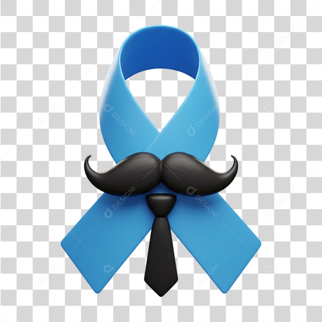Laço Azul Conscientização Novembro Azul PNG Transparente
