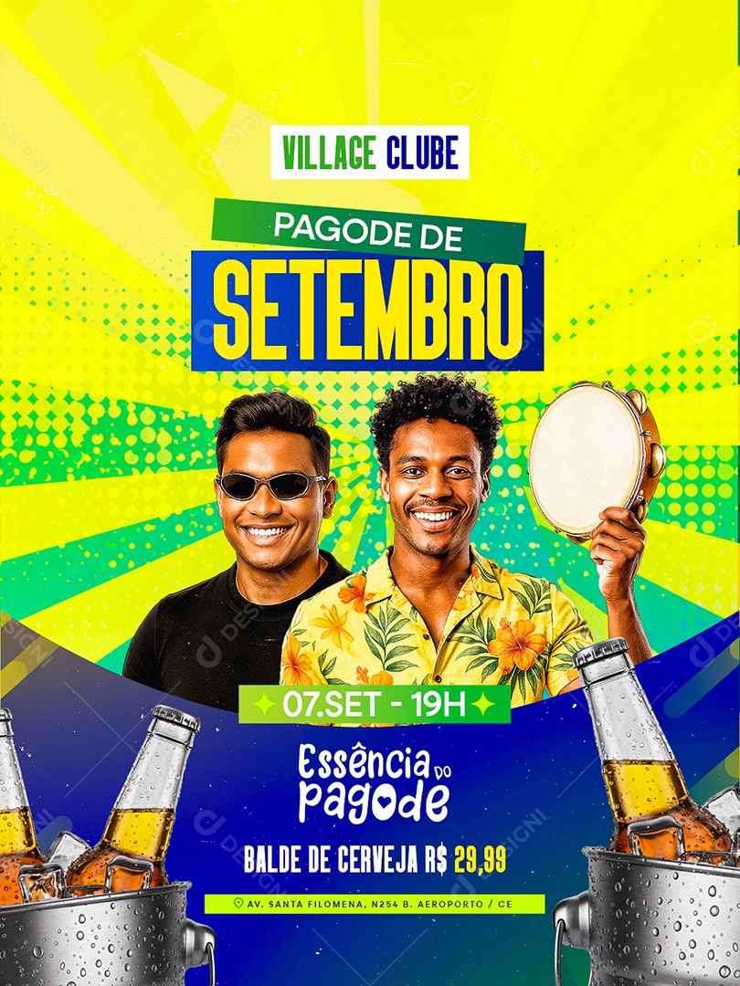 Flyer Pagode de Setembro Villace Clube 07 de Setembro Social Media PSD Editável