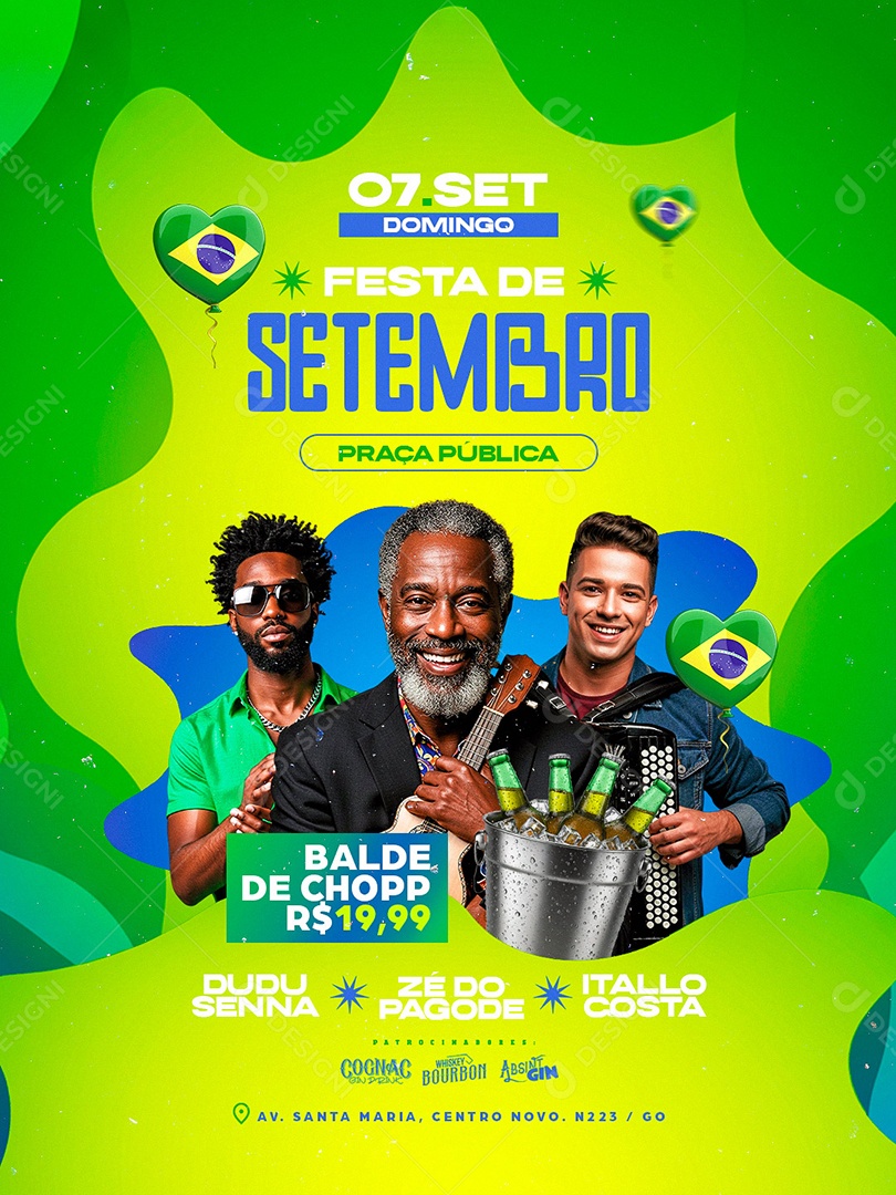 Flyer Festa de Setembro Domingo 07 de Setembro Social Media PSD Editável
