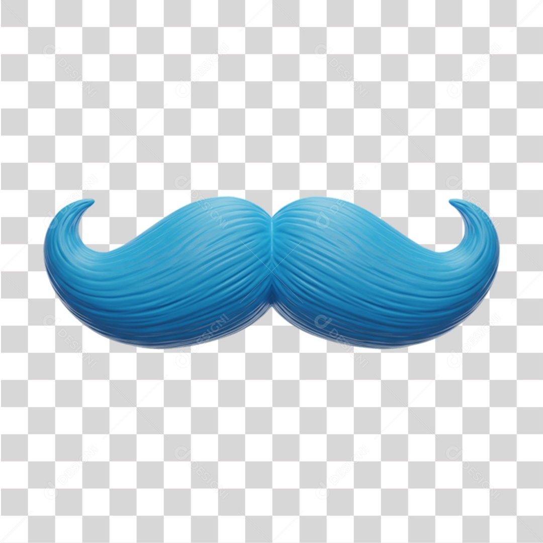 Bigode Azul Conscientização Novembro Azul PNG Transparente