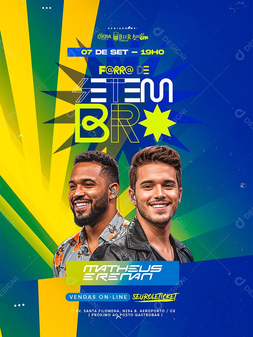 Flyer Forró de 07 de Setembro Social Media PSD Editável