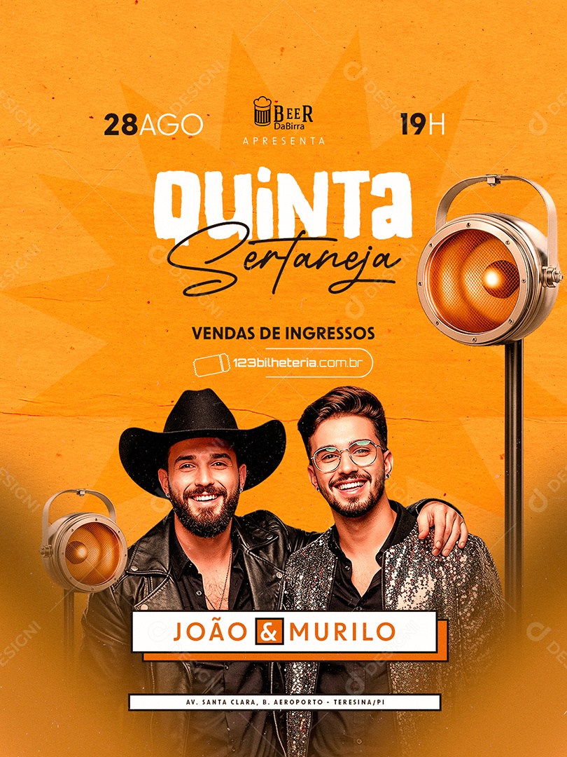 Flyer Quinta Sertaneja Social Media PSD Editável