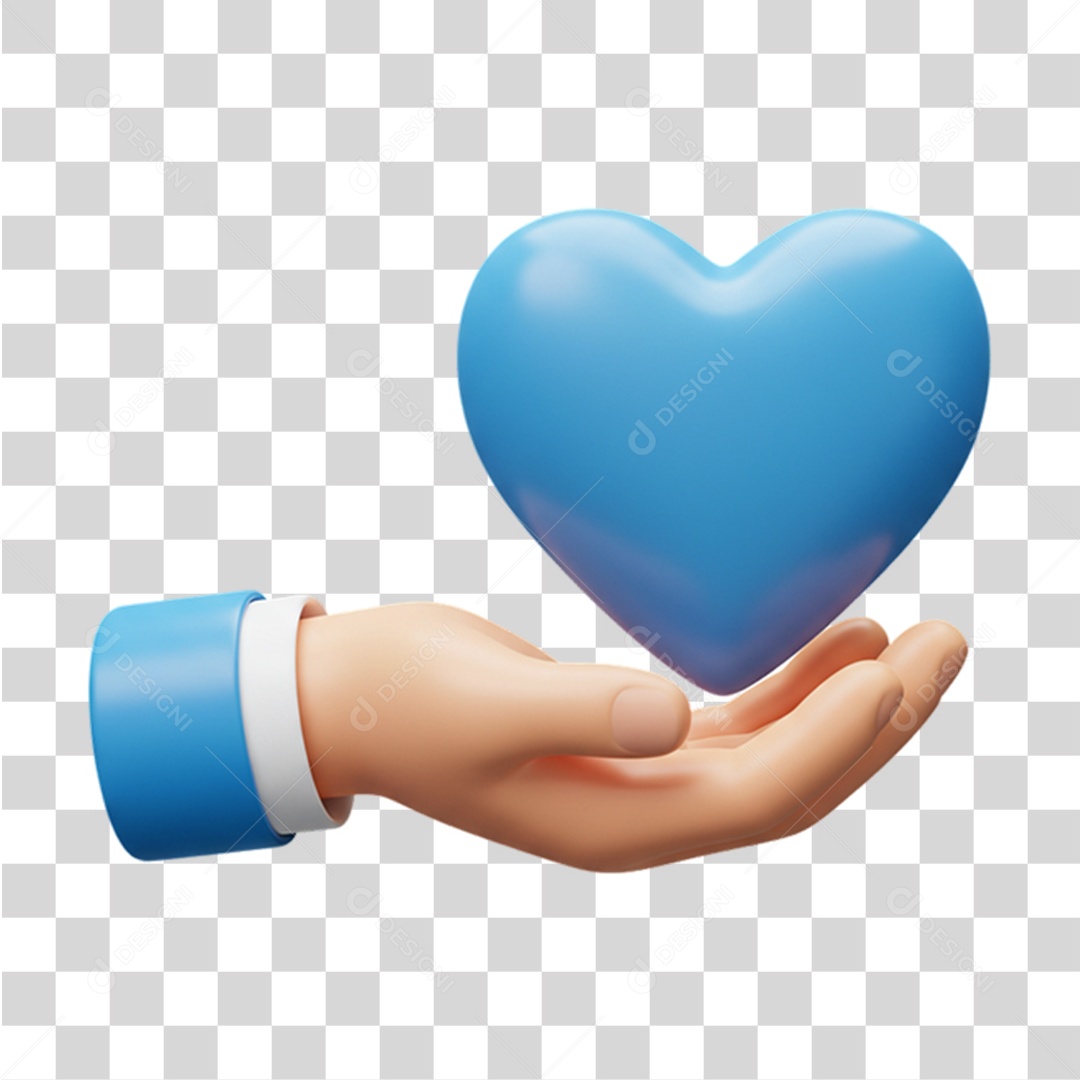 Coração Azul Campanha de Conscientização Novembro Azul PNG Transparente