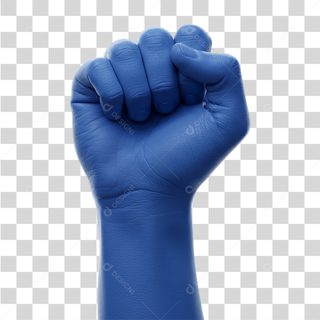 Ícone Mão Azul em Conscientização a Novembro Azul PNG Transparente