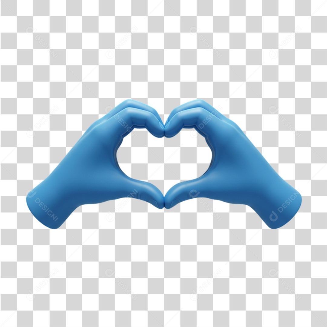Ícone Mão Azul em Conscientização a Novembro Azul PNG Transparente