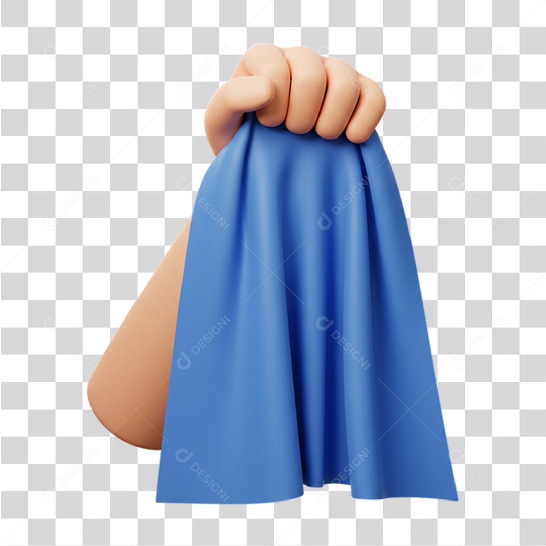 Ícone Mão com Pano Azul em Conscientização a Novembro Azul PNG Transparente