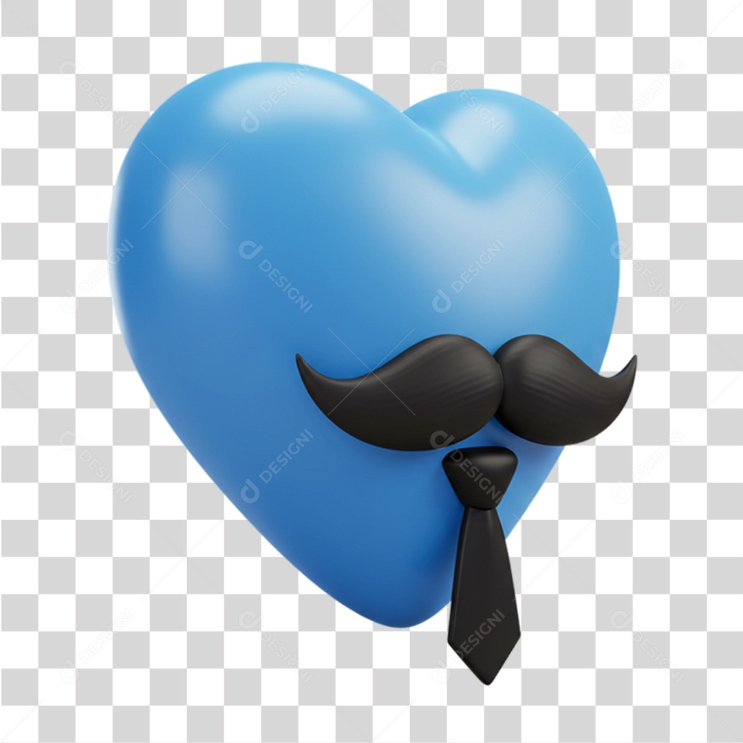 Coração Azul Campanha de Conscientização Novembro Azul PNG Transparente