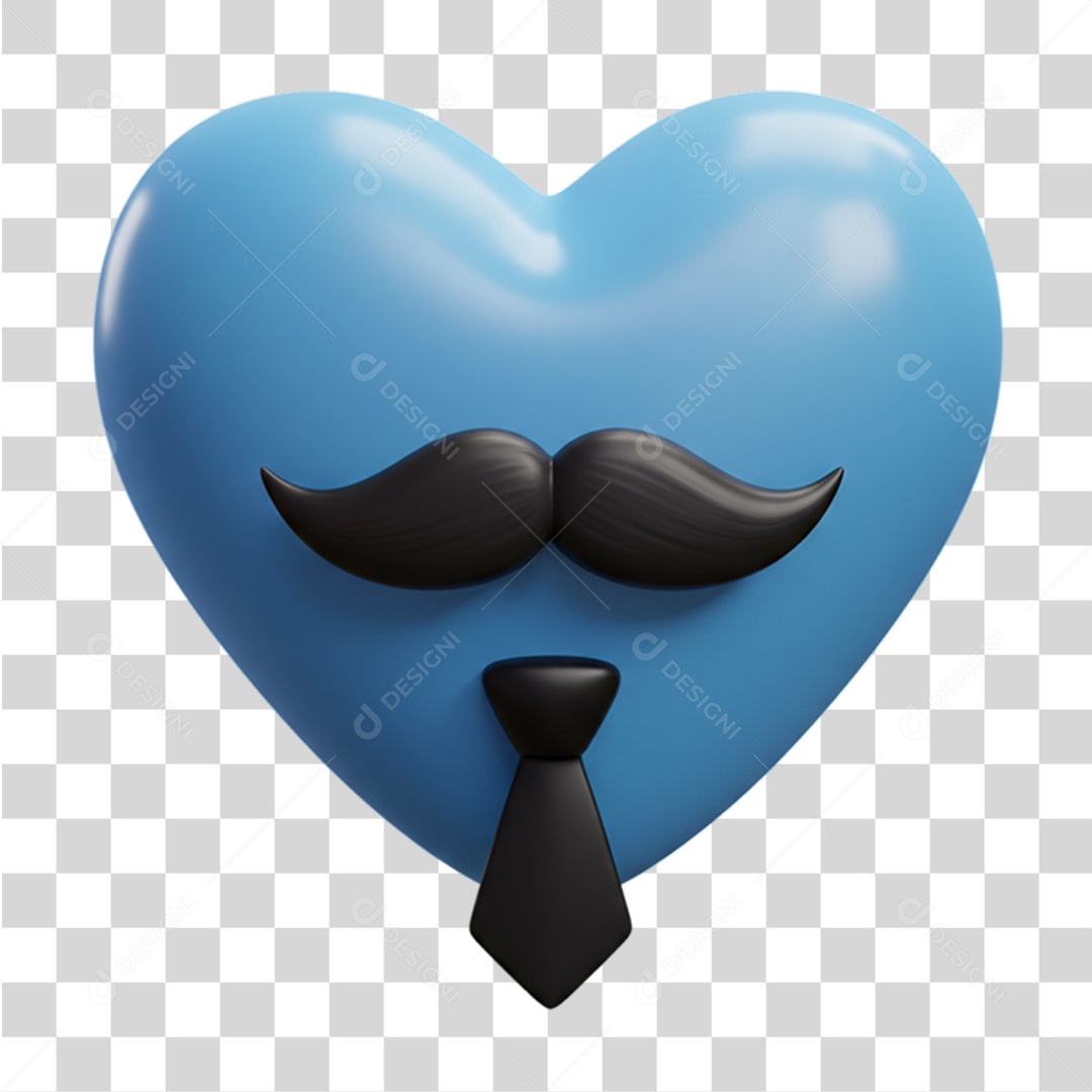 Coração Azul Campanha de Conscientização Novembro Azul PNG Transparente