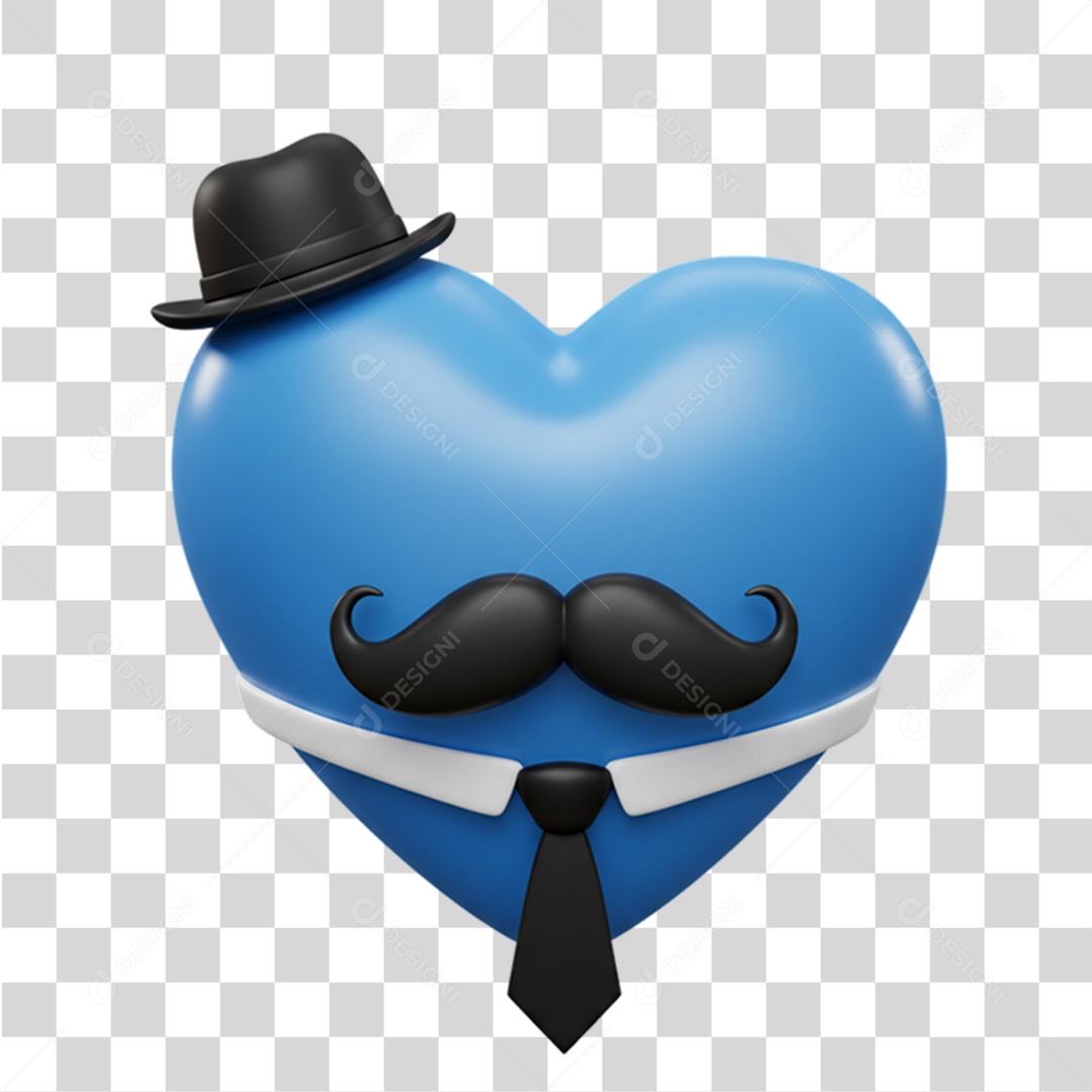 Coração Azul Campanha de Conscientização Novembro Azul PNG Transparente