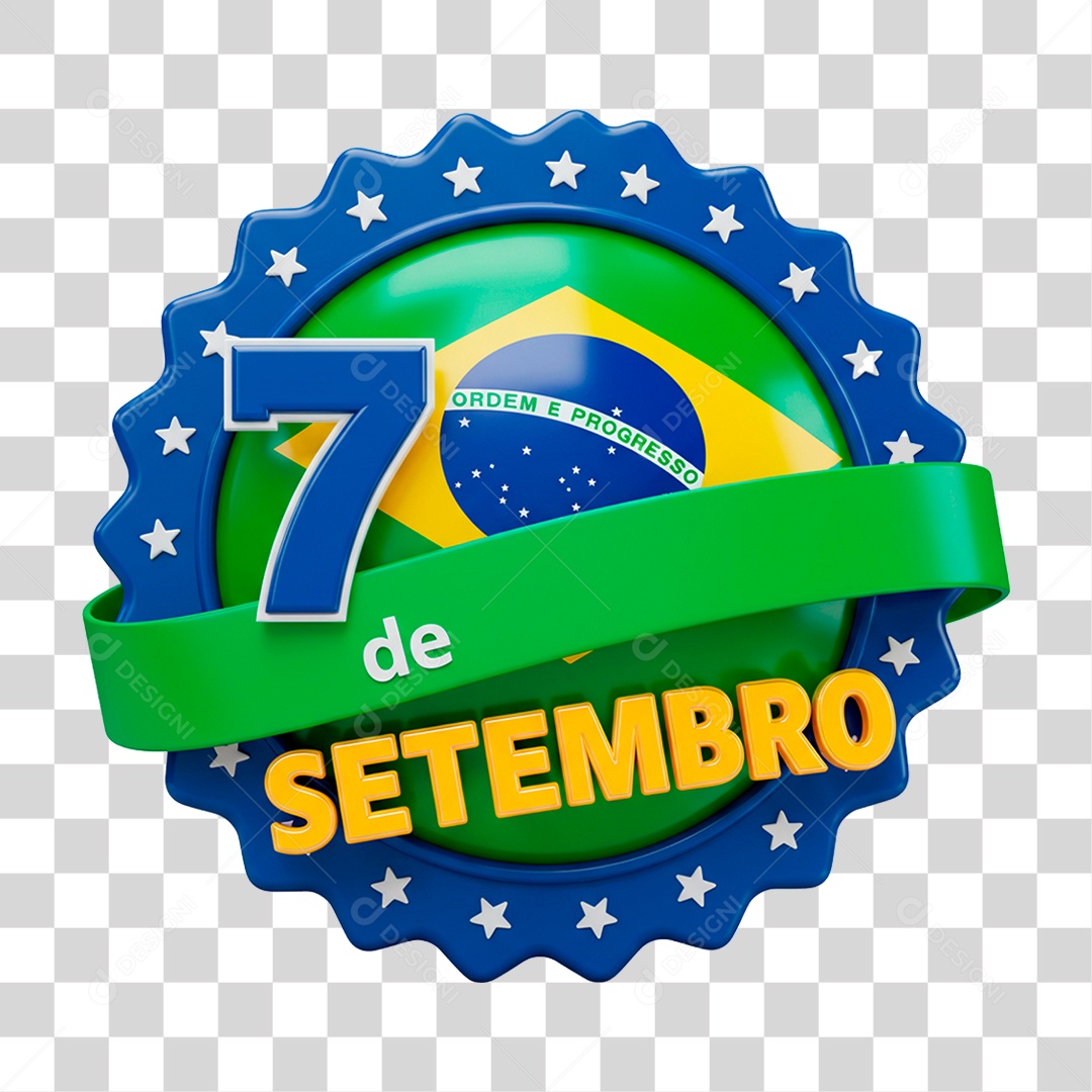 Selo 3D 7 de Setembro PNG Transparente
