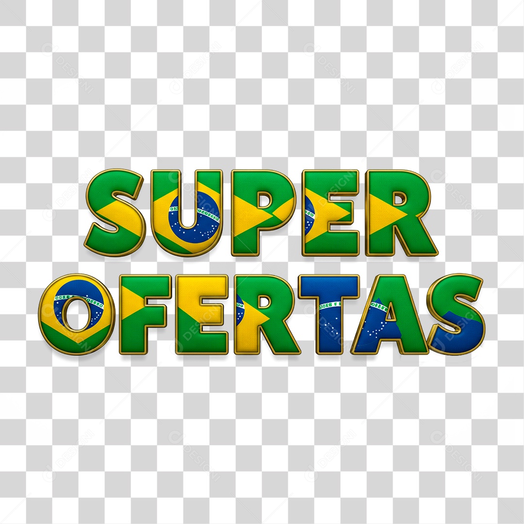 Selo 3D Super Ofertas para Composição PNG Transparente