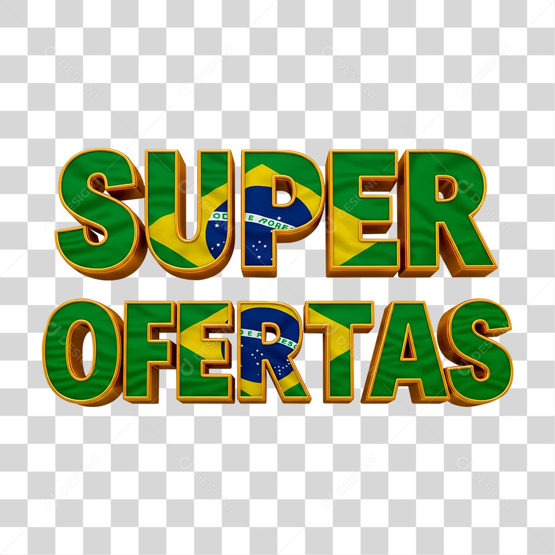 Selo 3D Super Ofertas para Composição PNG Transparente