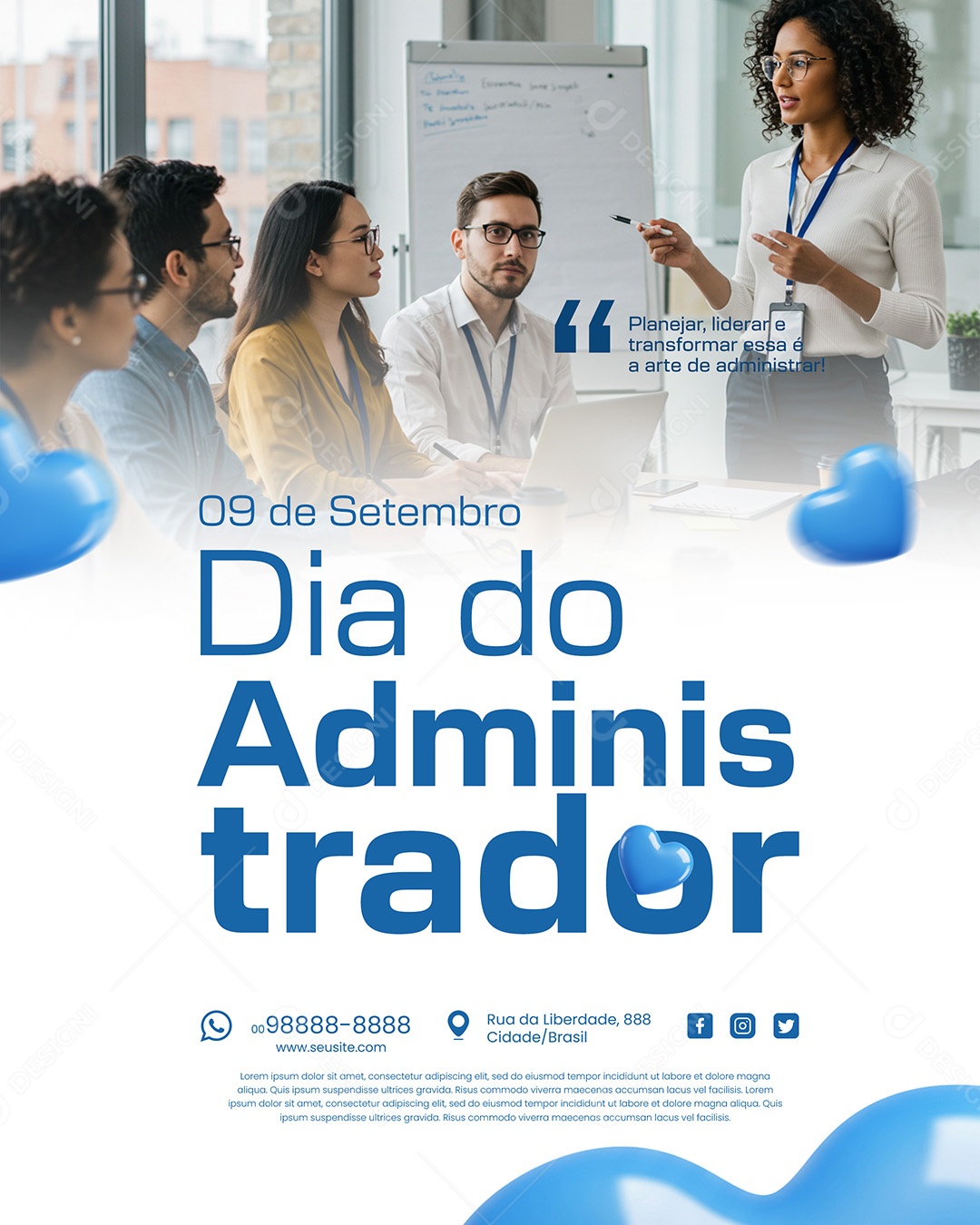 Dia Do Administrador 09 de Setembro Parabéns Social Media PSD Editável