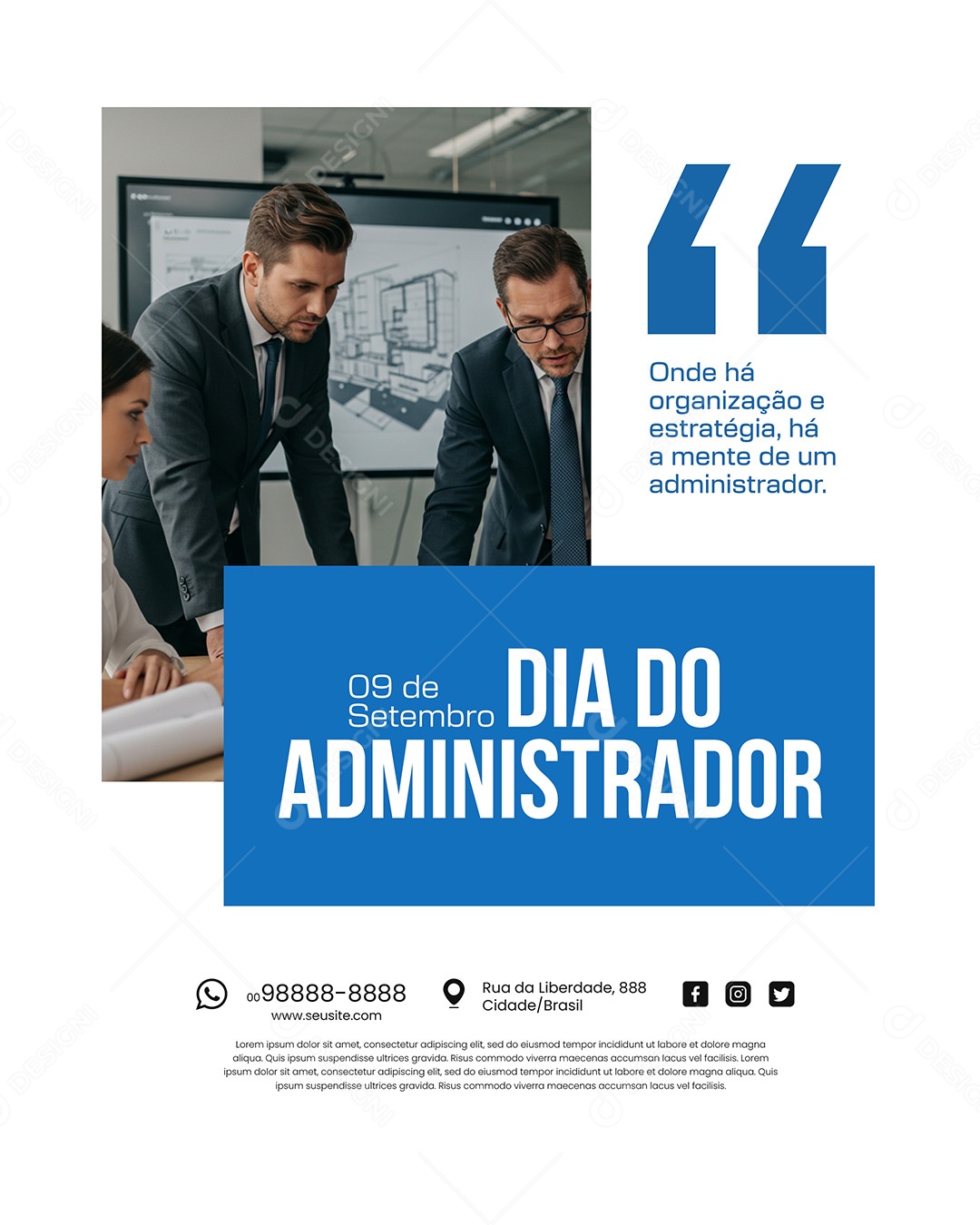 Dia Do Administrador 09 de Setembro Parabéns Social Media PSD Editável