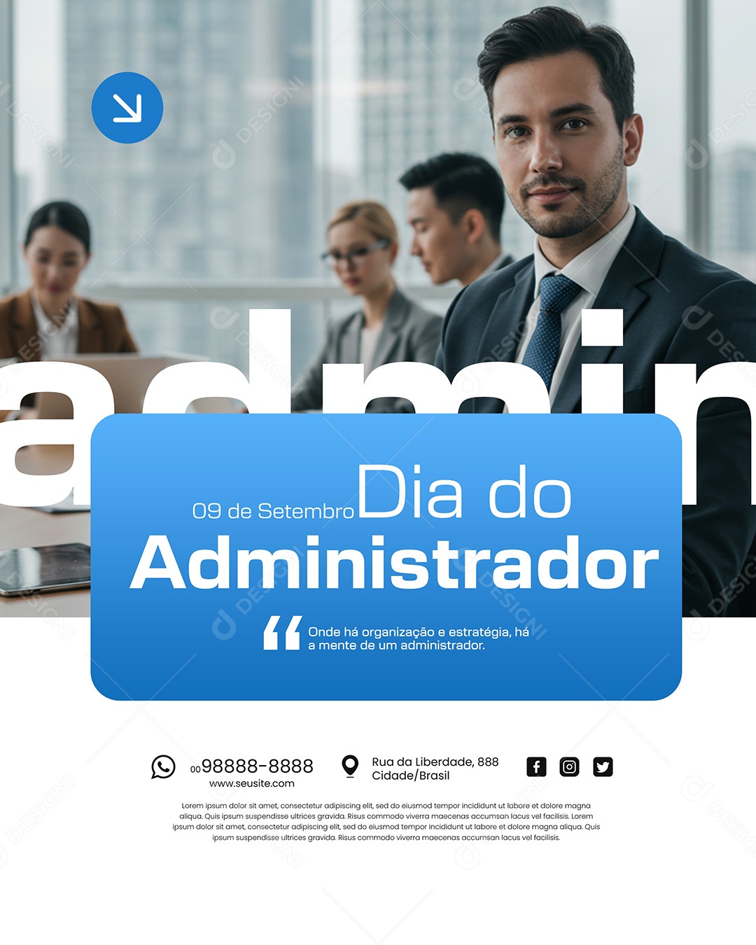 Dia Do Administrador 09 de Setembro Parabéns Social Media PSD Editável