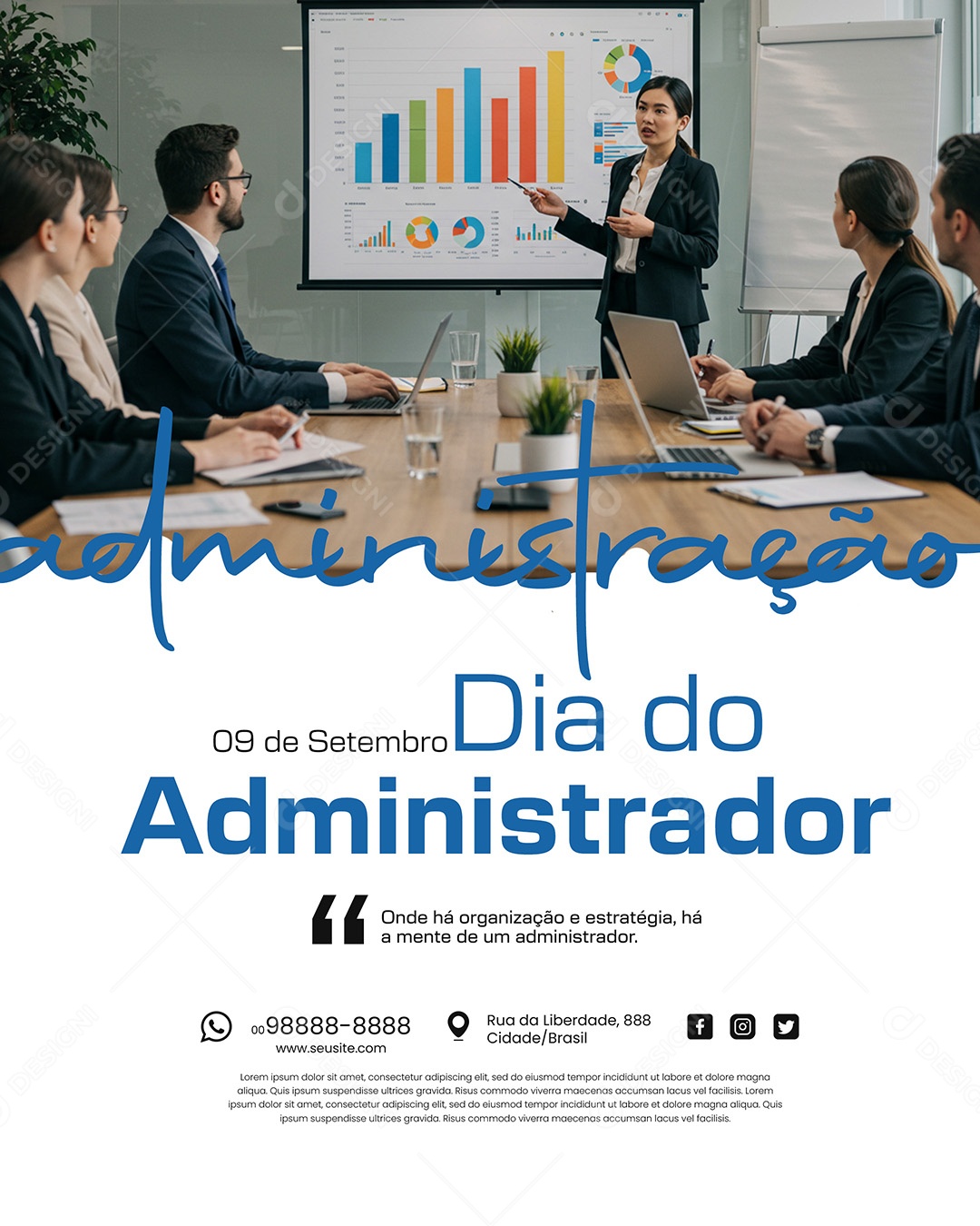 Dia Do Administrador 09 de Setembro Parabéns Social Media PSD Editável
