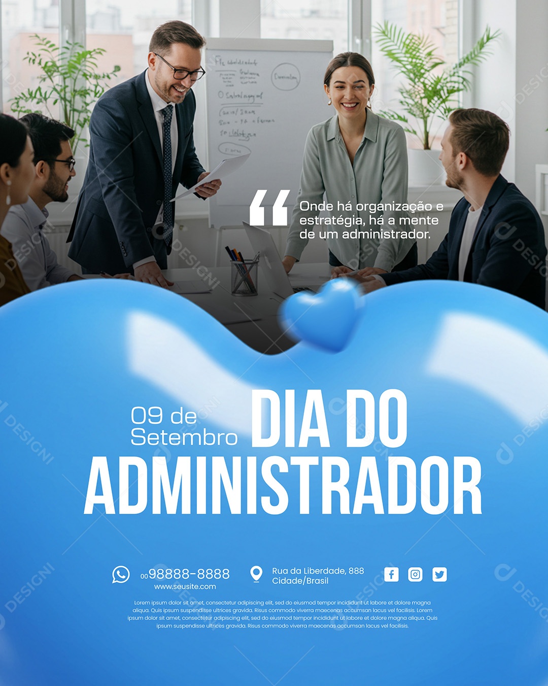 Dia Do Administrador 09 de Setembro Parabéns Social Media PSD Editável