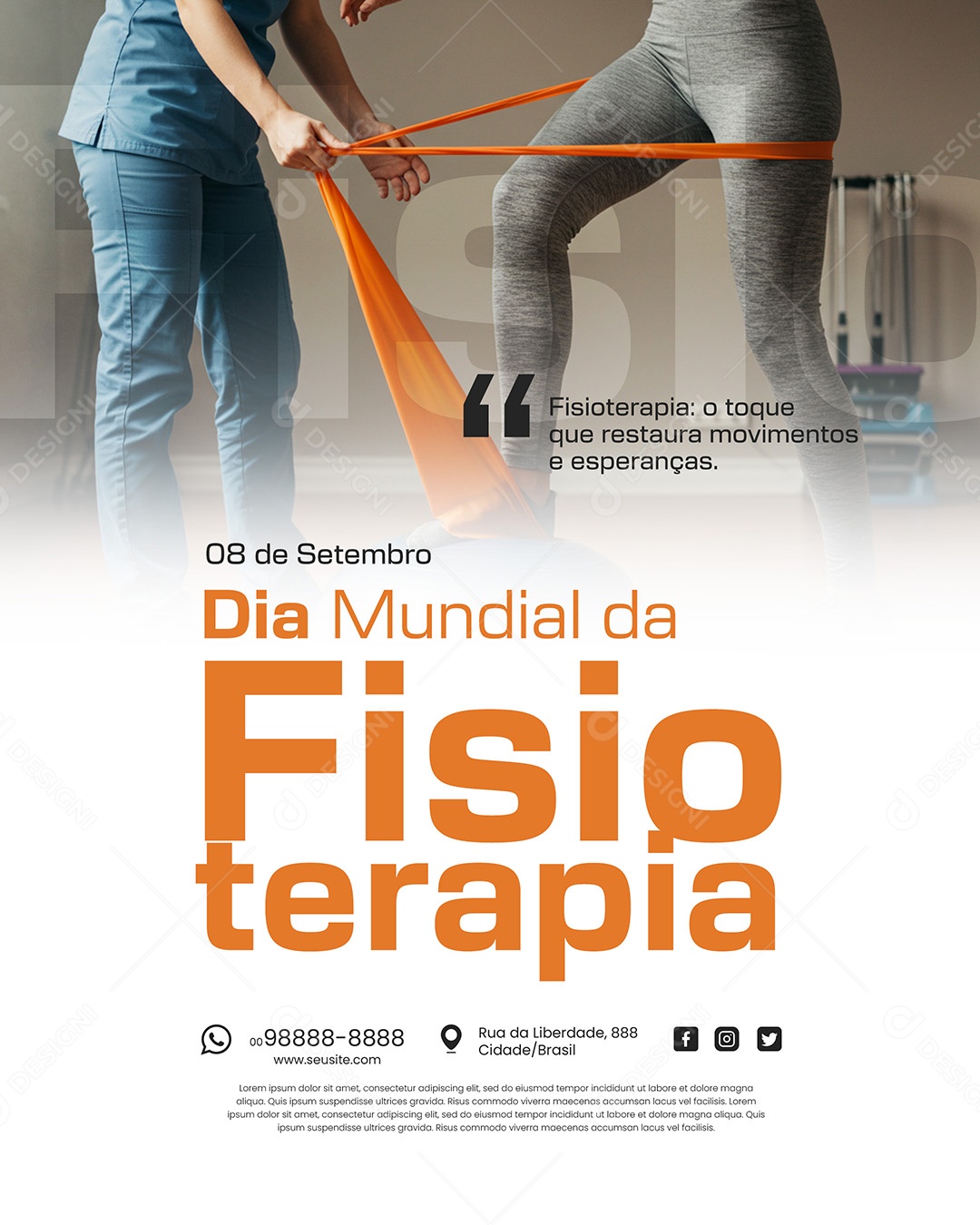 Dia Mundial da Fisioterapia 08 de Setembro Social Media PSD Editável