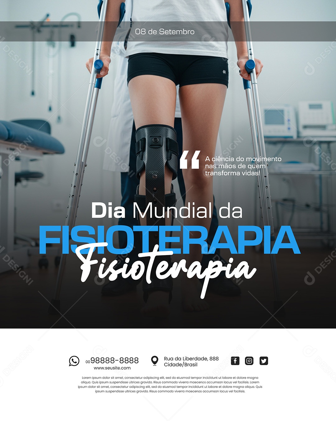 Dia Mundial da Fisioterapia 08 de Setembro Social Media PSD Editável