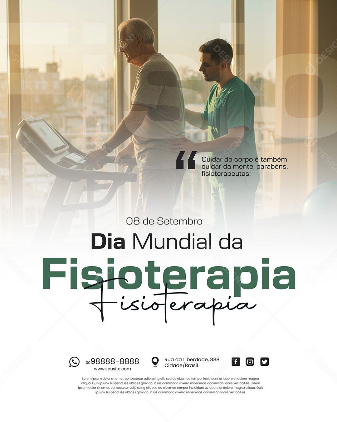 Dia Mundial da Fisioterapia 08 de Setembro Social Media PSD Editável