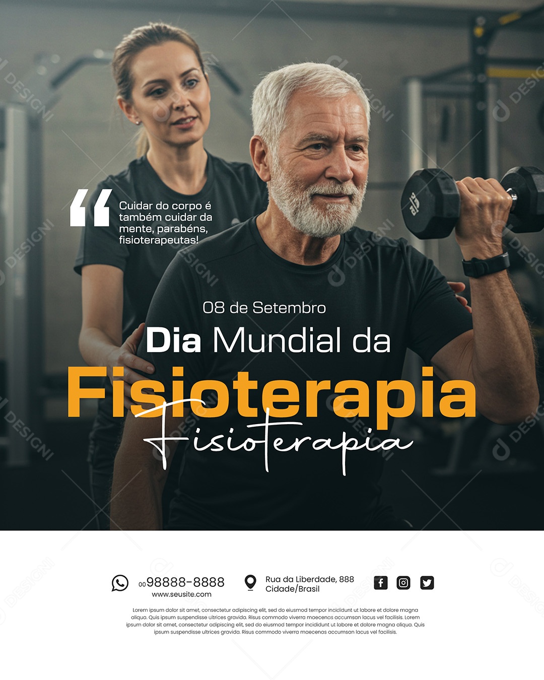 Dia Mundial da Fisioterapia 08 de Setembro Social Media PSD Editável