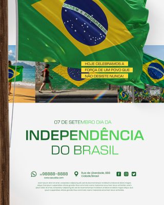 Dia da Independência do Brasil 07 de Setembro Social Media PSD Editável