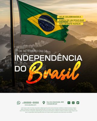 Dia da Independência do Brasil 07 de Setembro Social Media PSD Editável