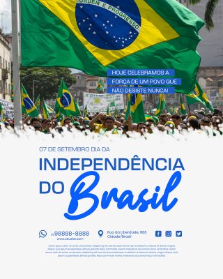 Dia da Independência do Brasil 07 de Setembro Social Media PSD Editável