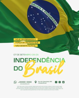 Dia da Independência do Brasil 07 de Setembro Social Media PSD Editável