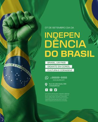 Dia da Independência do Brasil 07 de Setembro Social Media PSD Editável