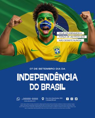 Dia da Independência do Brasil 07 de Setembro Social Media PSD Editável