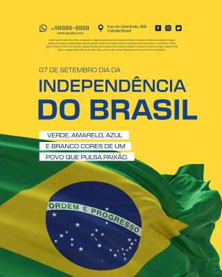 Dia da Independência do Brasil 07 de Setembro Social Media PSD Editável