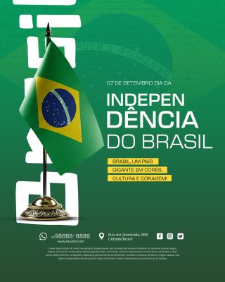 Dia da Independência do Brasil 07 de Setembro Social Media PSD Editável