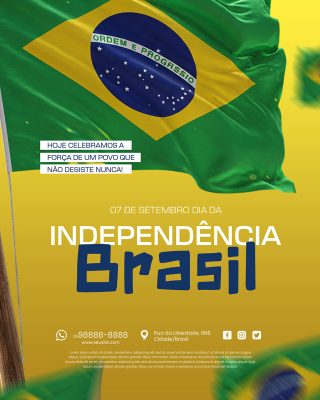 Dia da Independência do Brasil 07 de Setembro Social Media PSD Editável