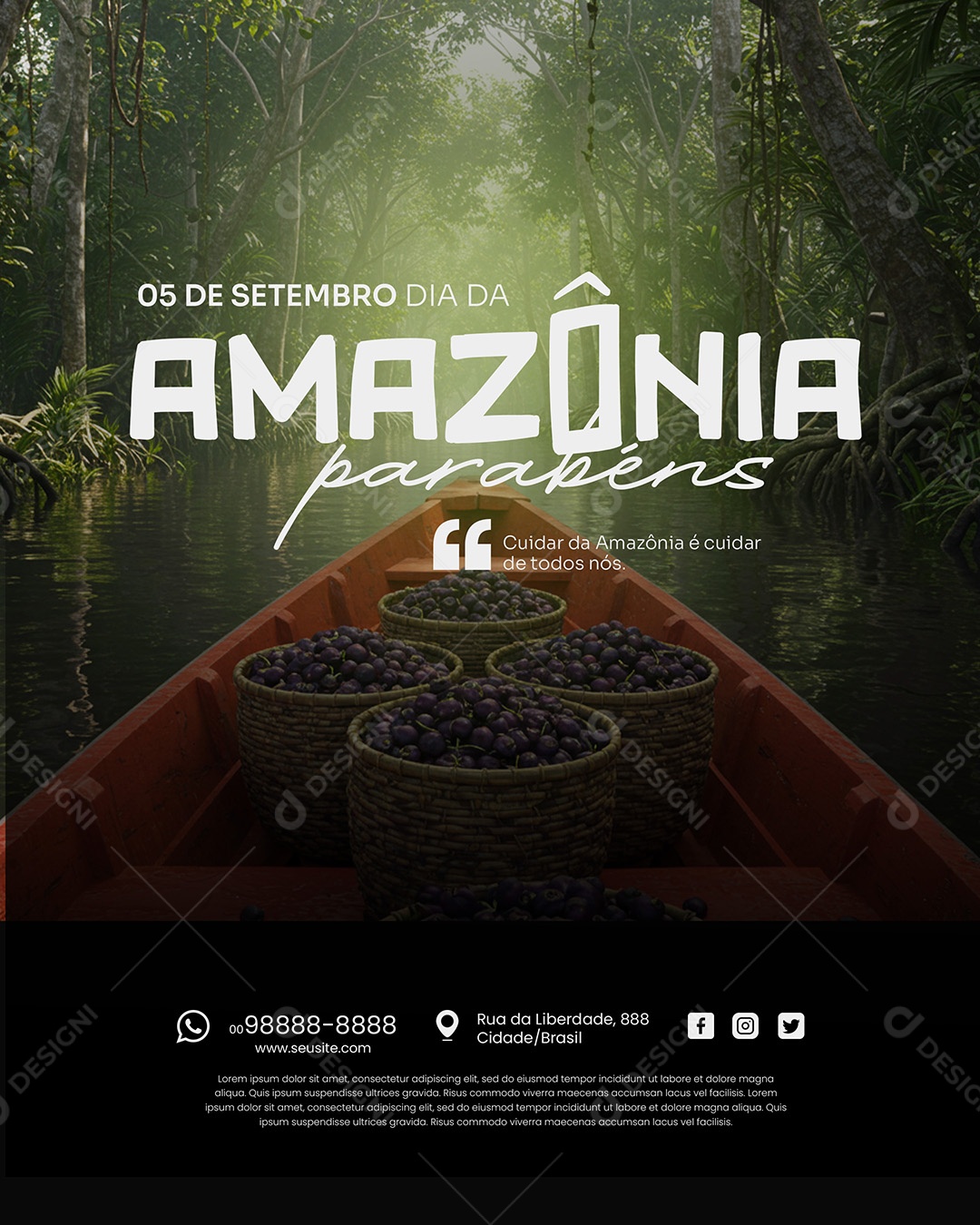 Dia da Emancipação do Amazonas 05 de Setemtro Social Media PSD Editável