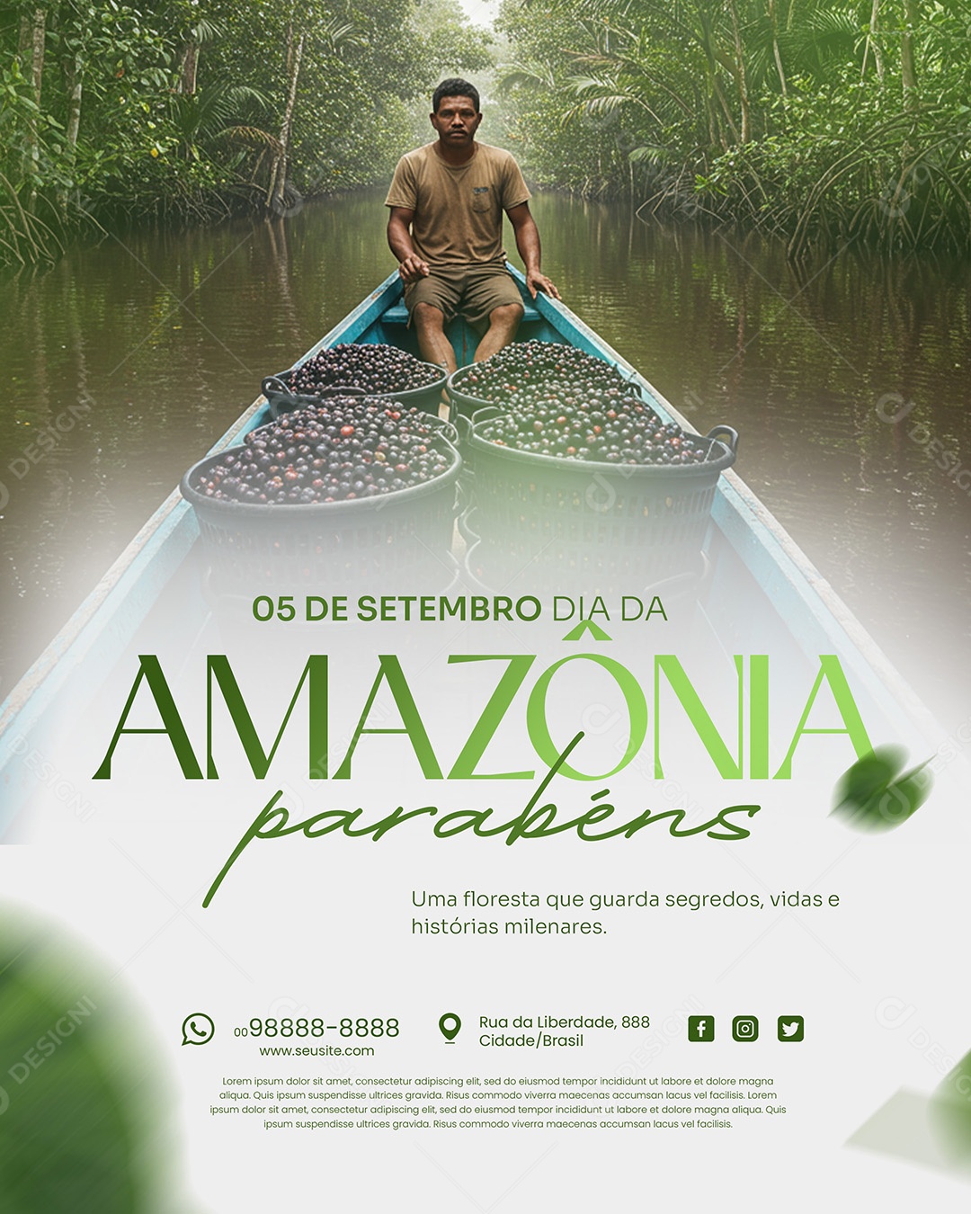 Dia da Emancipação do Amazonas 05 de Setemtro Social Media PSD Editável