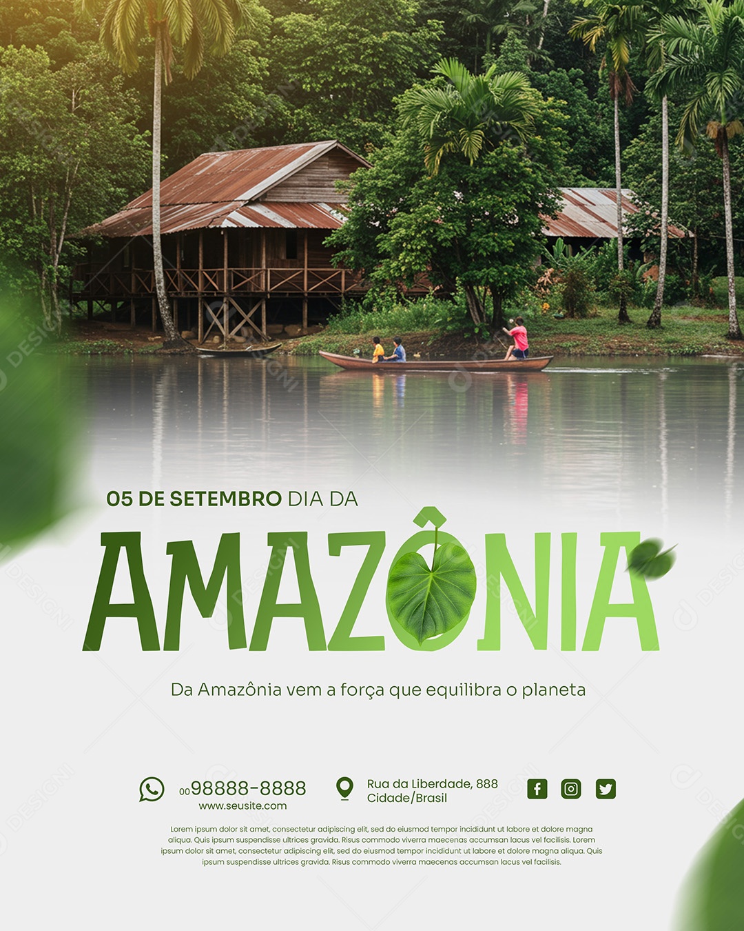 Dia da Emancipação do Amazonas 05 de Setemtro Social Media PSD Editável
